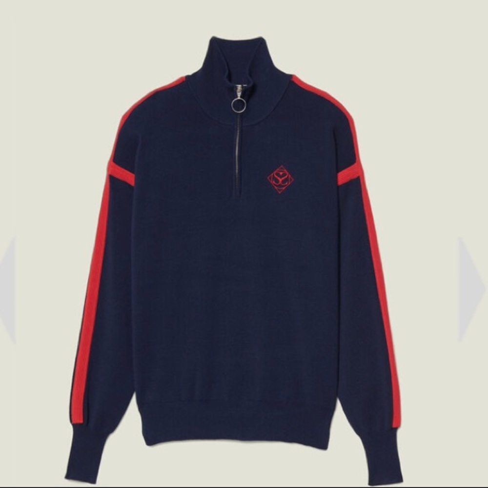 🚫SOLD❌ Sandro Paris Blue Turtleneck Sweatshirt - Picture 7 of 7